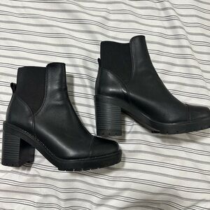 Black Leather Ankle Boots